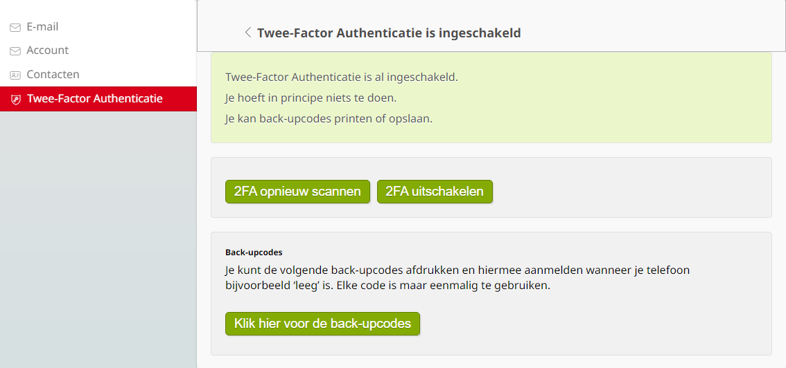 2fa uitschakelen